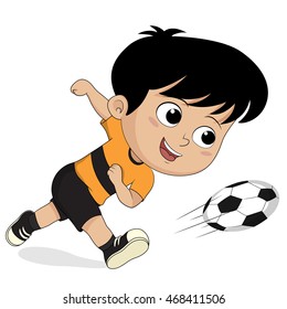 cartoon soccer kids.vector and illustration.