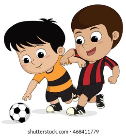 cartoon soccer kid.vector and illustration.