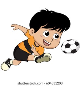 Cartoon soccer kid.Vector and illustration.