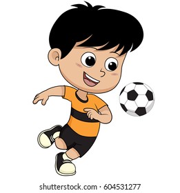 Cartoon soccer kid.Vector and illustration.