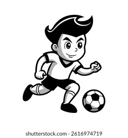 Cartoon Soccer Player in Action