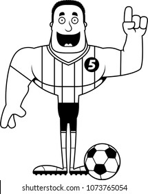 A cartoon soccer player with an idea.