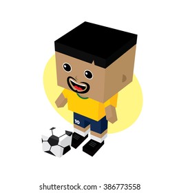 cartoon soccer player - isometric theme