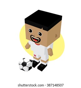 cartoon soccer player - isometric theme