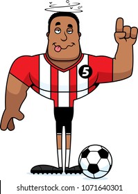A cartoon soccer player looking drunk.