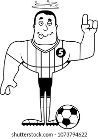 A cartoon soccer player looking drunk.