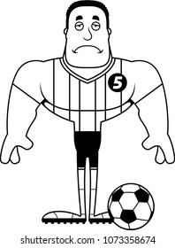 A cartoon soccer player looking sad.
