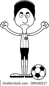 A cartoon soccer player man looking angry.