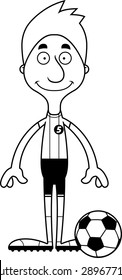 A cartoon soccer player man smiling.