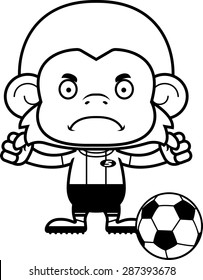 A cartoon soccer player monkey looking angry.