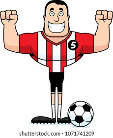 A cartoon soccer player smiling.
