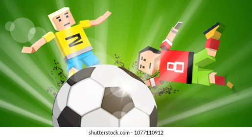 Cartoon soccer players vector illustration. Football player in Vector illustration