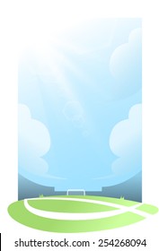 Vector del estadio de fútbol de caricatura.
