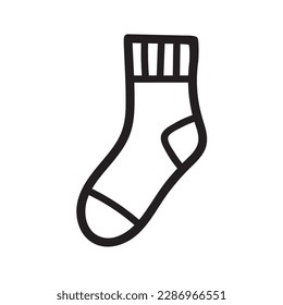 CARTOON OF A SOCK, ONLY THE LINES OF THE DRAWING