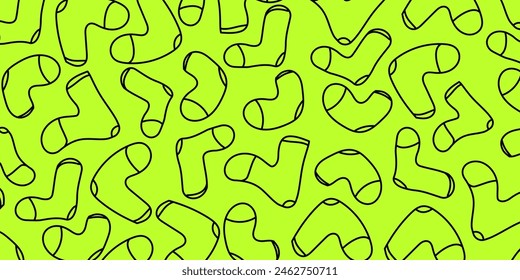 Cartoon socks pattern vector illustration. Background with socks.