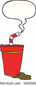 cartoon soda cup with speech bubble