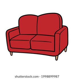 Ilustración del vector de sofá sofá de sofá de caricatura