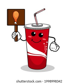 Cartoon soft drink cola mascot, vector illustration of a cute soft drink character mascot. Flat Vector