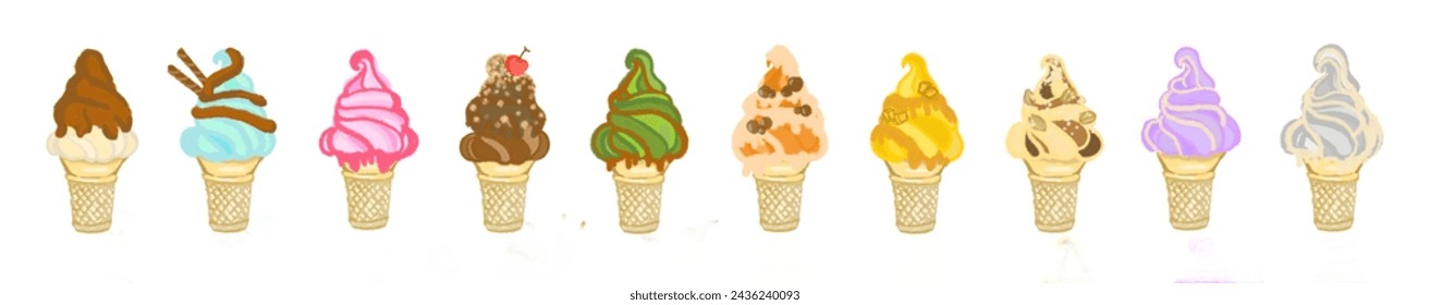 cartoon soft serve ice cream