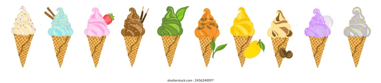 cartoon soft serve ice cream