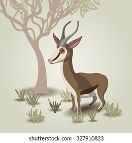Cartoon soft toy animal gazelle springbok