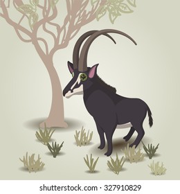 Cartoon soft toy animal sable antelope