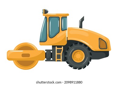 rollo de compositores de suelo de dibujos animados, maquinaria pesada para la construcción y la minería