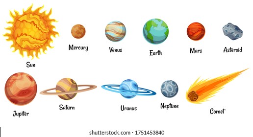 Cartoon Solar System Planets Astronomical Observatory Stock Vector ...