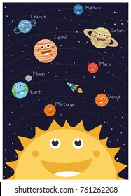 Cartoon Solar System vector illustration