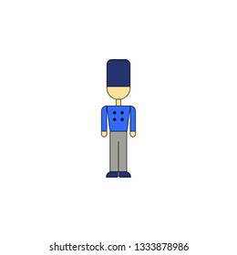 cartoon solder toy colored icon. Signs and symbols can be used for web, logo, mobile app, UI, UX