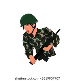 cartoon soldier in action illustration