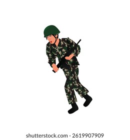 cartoon soldier in action illustration