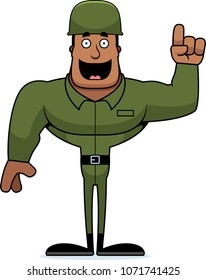 A cartoon soldier with an idea.