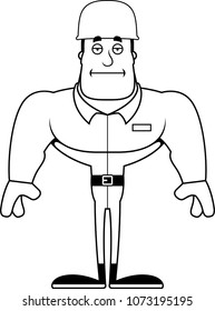 A cartoon soldier looking bored.
