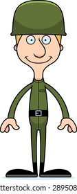 A Cartoon Soldier Man Smiling.