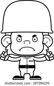 A cartoon soldier monkey looking angry.