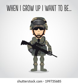 Cartoon Soldier U.S. Air Force