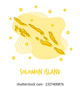 Cartoon Solomon Island Map