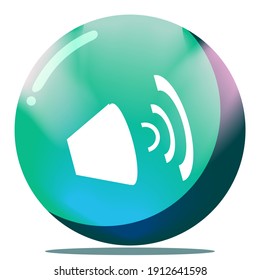 Cartoon Sound On Button Game GUI 3D Round Ball
