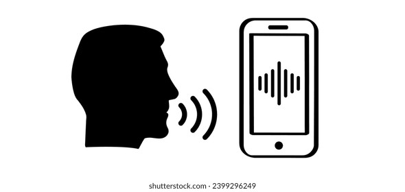 Cartoon-Schallwellen übertragen auf Handy, Voice-Recording-Diagramm. Aufnahme. Mikrofon, Aufnahme auf Handy. Podcast Soundwave Social Message. Tonwelle. Rec-Symbol