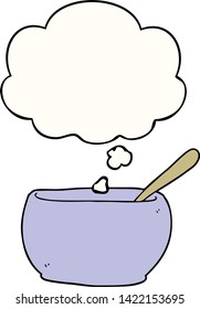 cartoon soup bowl with thought bubble
