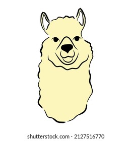 Cartoon south american animal alpaca