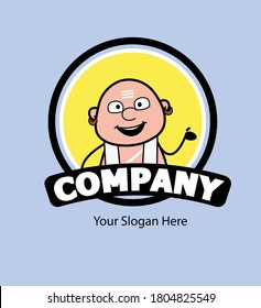 Cartoon South Indian Pandit As Company Logo