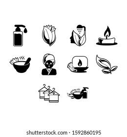 Cartoon Spa and Beauty Icon Set
