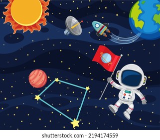 Ilustración de la plantilla de fondo del espacio de dibujos animados
