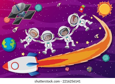 Ilustración de la plantilla de fondo del espacio de dibujos animados