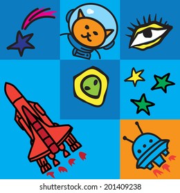 Cartoon Space Character Stock Vector (Royalty Free) 201409238 ...