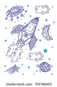 Cartoon of space elements