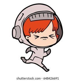cartoon space girl running