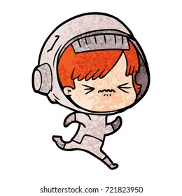 cartoon space girl running